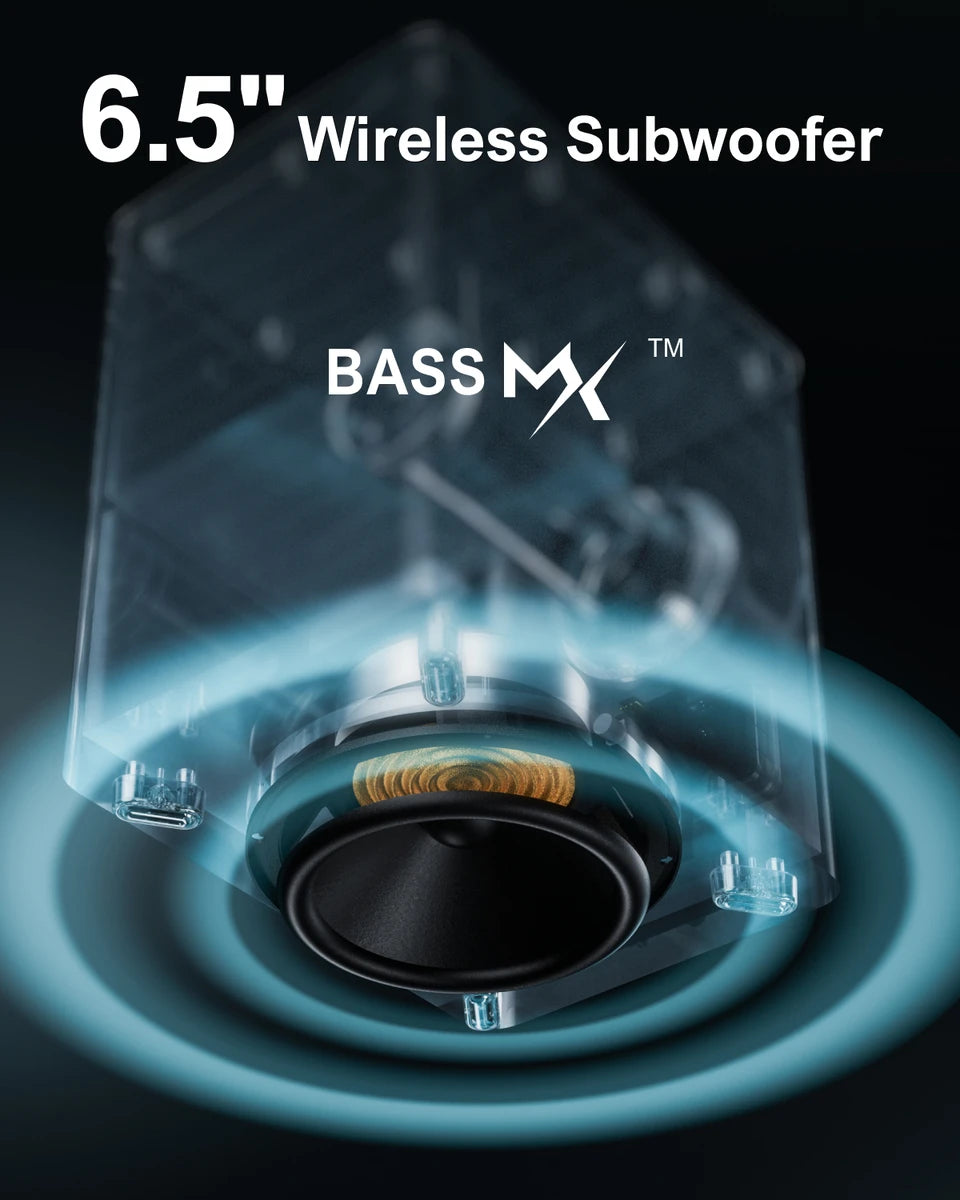 ULTIMEA 7.1 Surround Soundbar, 3D Virtual Surround Sound System with Subwoofer,2 Rear Speakers, Home Theater TV Speakers,Black