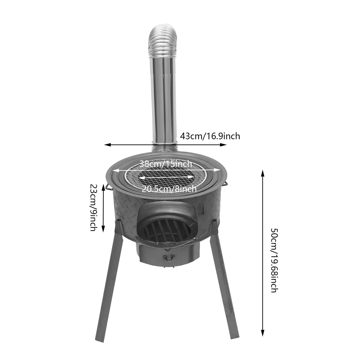 Portable Camping Wood Stove Indoor Outdoor Multifunction Wood Burning Stove, for heating,barbecuing, frying, deep-frying