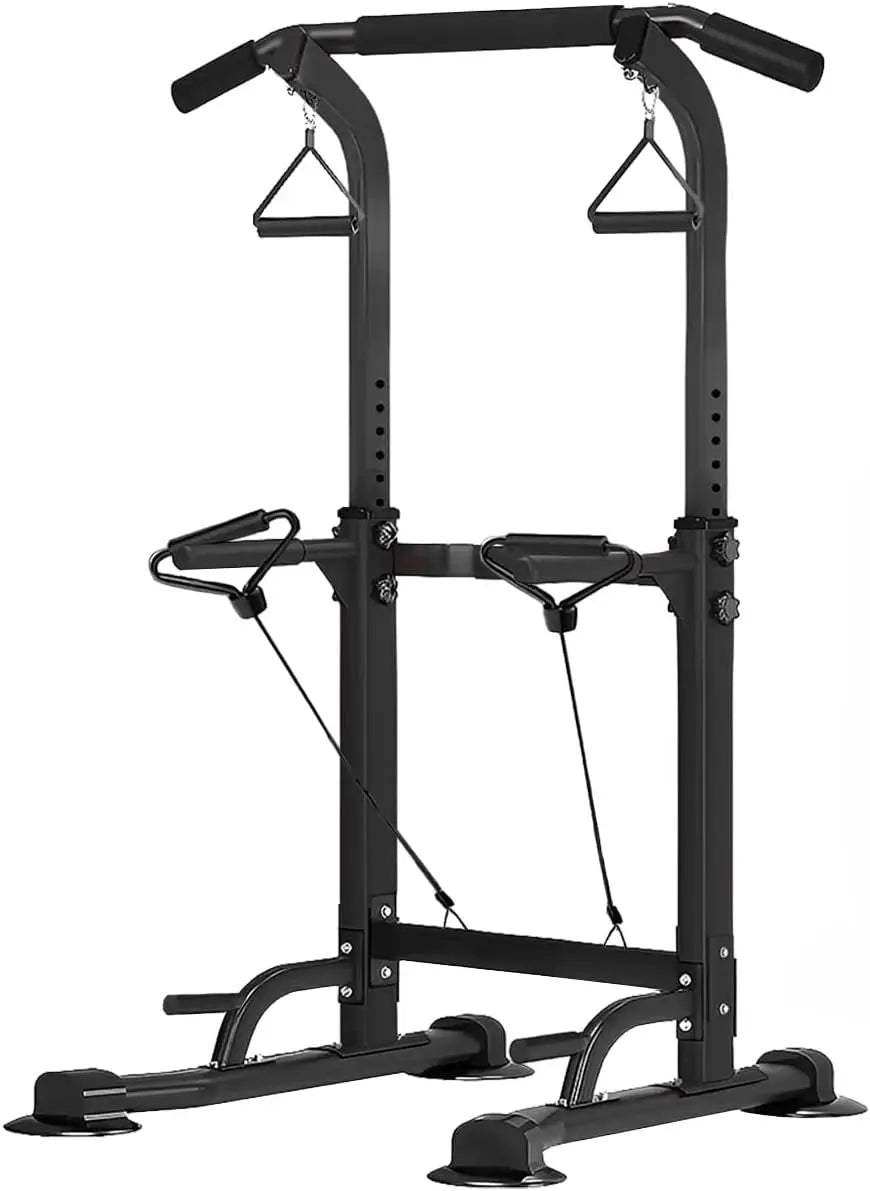 Power Tower Pull Up Dip Stander, Height Adjustable Multi-functional Home Strength Training Gym Equipment, Easy to Install, Durab