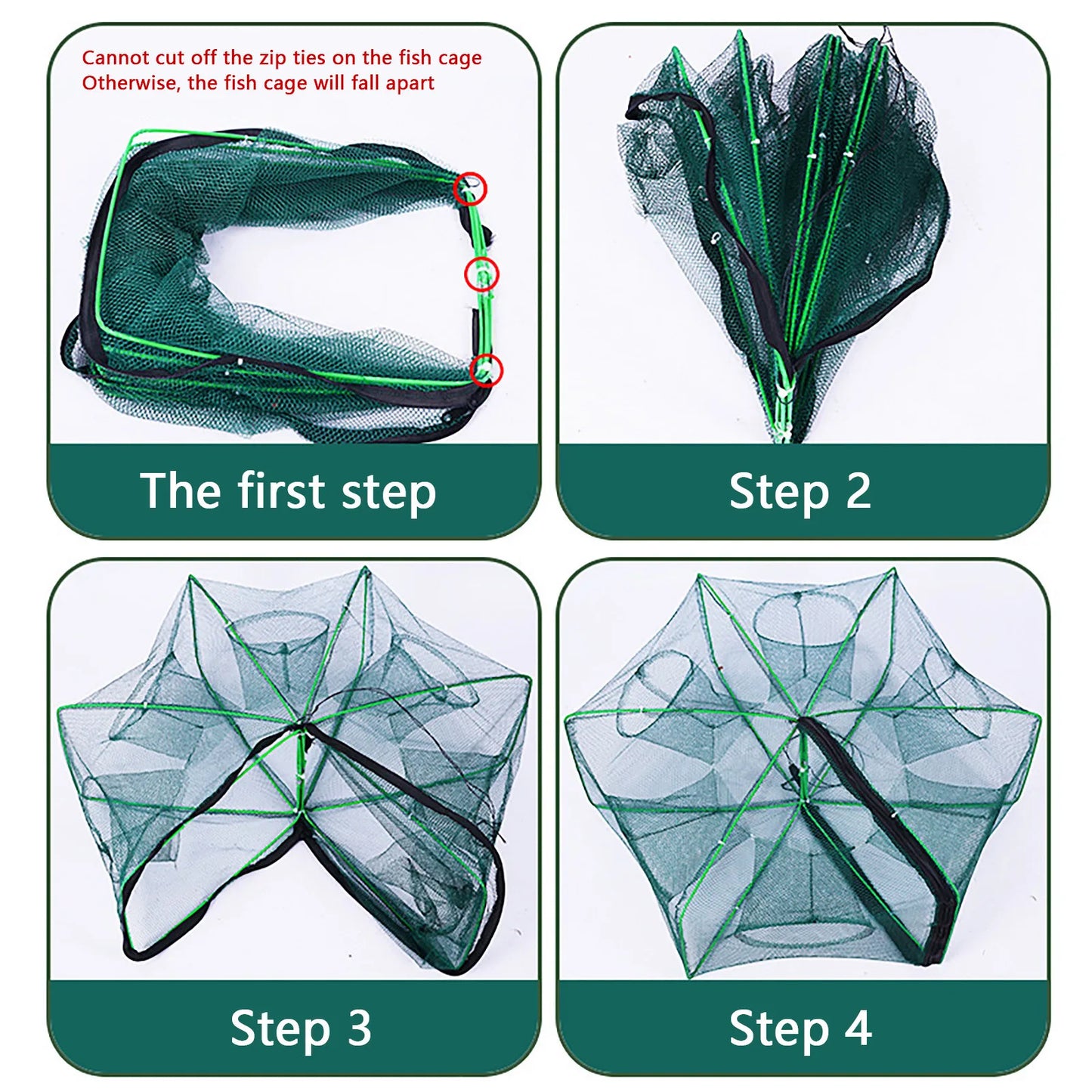 Folding lobster cage 2025 new style fishing trap fishing tool kit fish shrimp crayfish crab fishing net nylon material