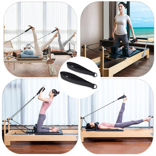 2PCS Pilates Straps Fitness D-Ring Straps D-Ring Exercise Straps Yoga Strap Exercise Accessories for Home Gym Workouts