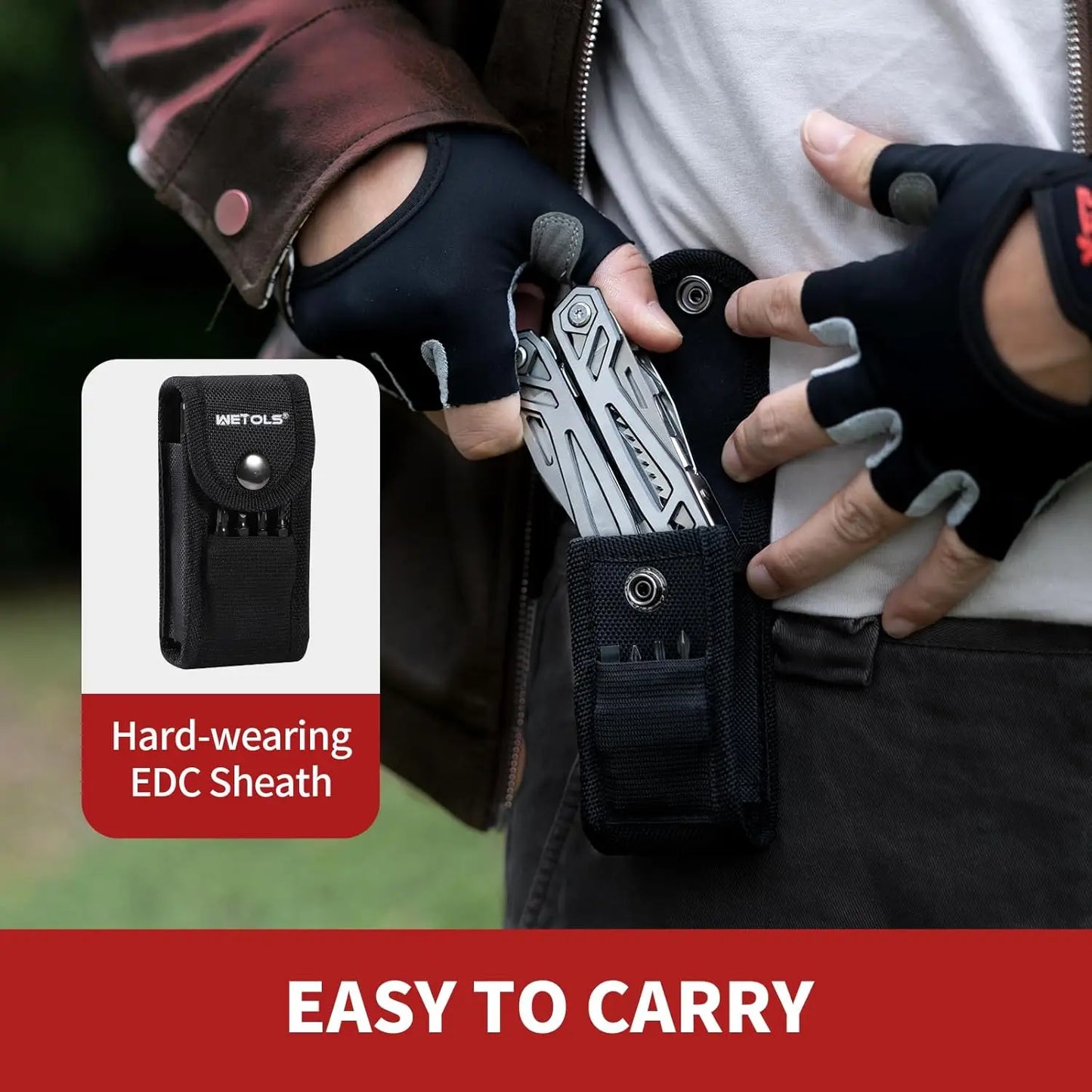 21-in-1 Multitool with Pocket Knife, Stainless Steel Pliers & Screwdrivers, Self-Locking EDC Tool, Great for Camping, Survival,