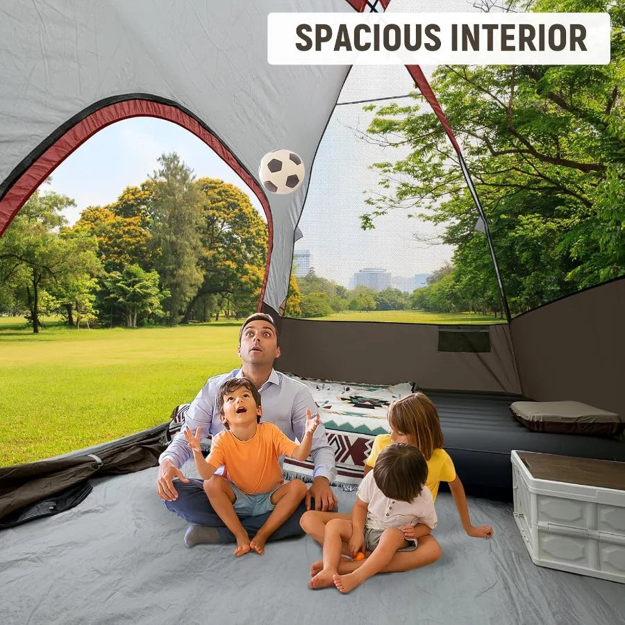 Tents for Camping 6 Person Tent Waterproof Windproof Double Layer Family Camping Tent Easy Setup Dome Tent with Large Mesh Wind