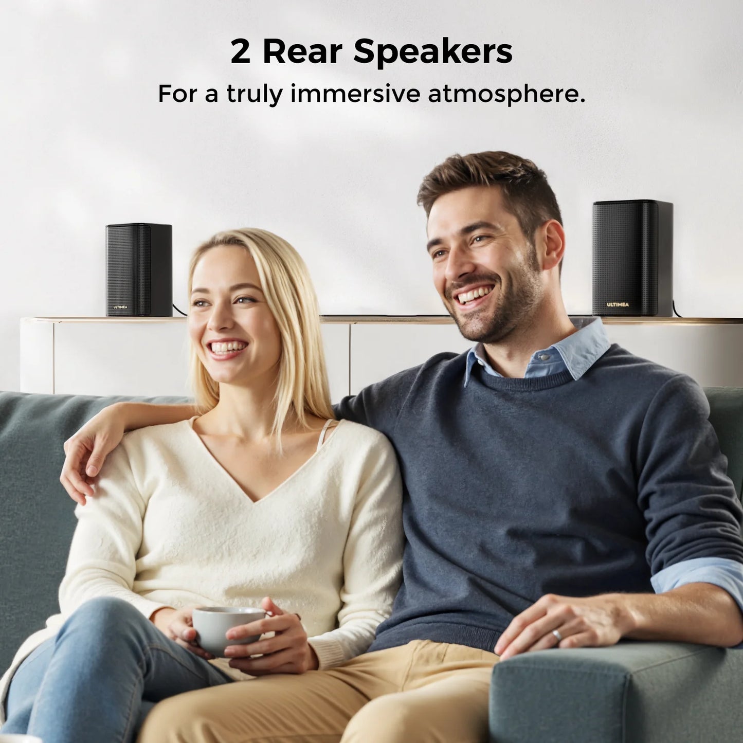 ULTIMEA Skywave F40 Boom 5.1.2ch Sound Bar with Dolby Atmos, Surround Sound System for TV with Subwoofer & 2 Surround Speakers