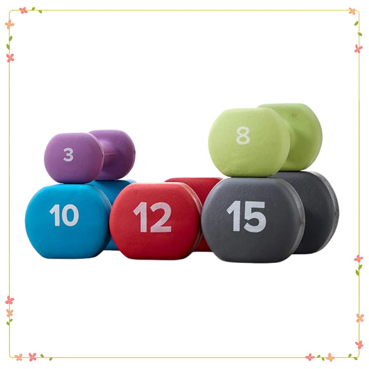 Dumbbell Hand Weight (Sold in Singles) - Neoprene Coated Exercise & Fitness Dumbbell for Home Gym Equipment