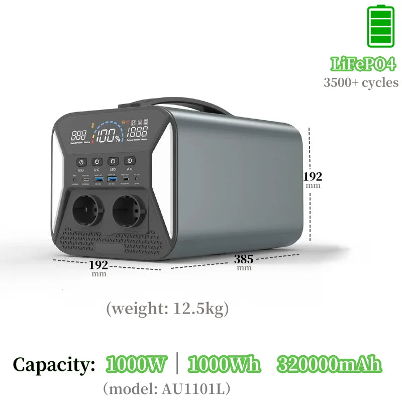 Outdoor Station 200W 500W 1000W 1800W 2400W 2600W LiFePO4 Power Station Portable Generator for Camping RV-trip UPS for Starlink