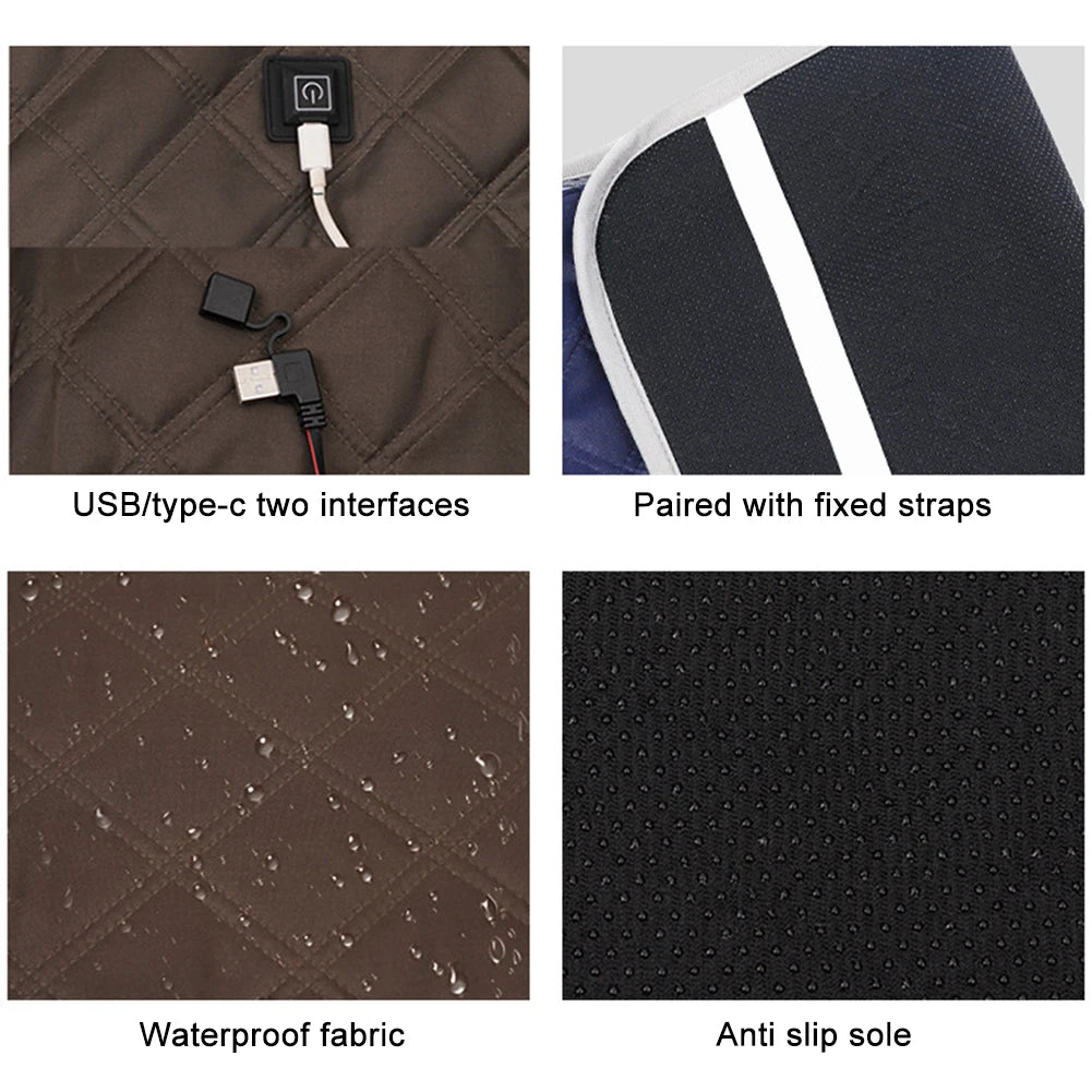 5V USB Sleeping Electric Heating Pad Heated Cushion Cold Resistant 3-Level Temperature for Outdoor Camping Heated Electric Mat