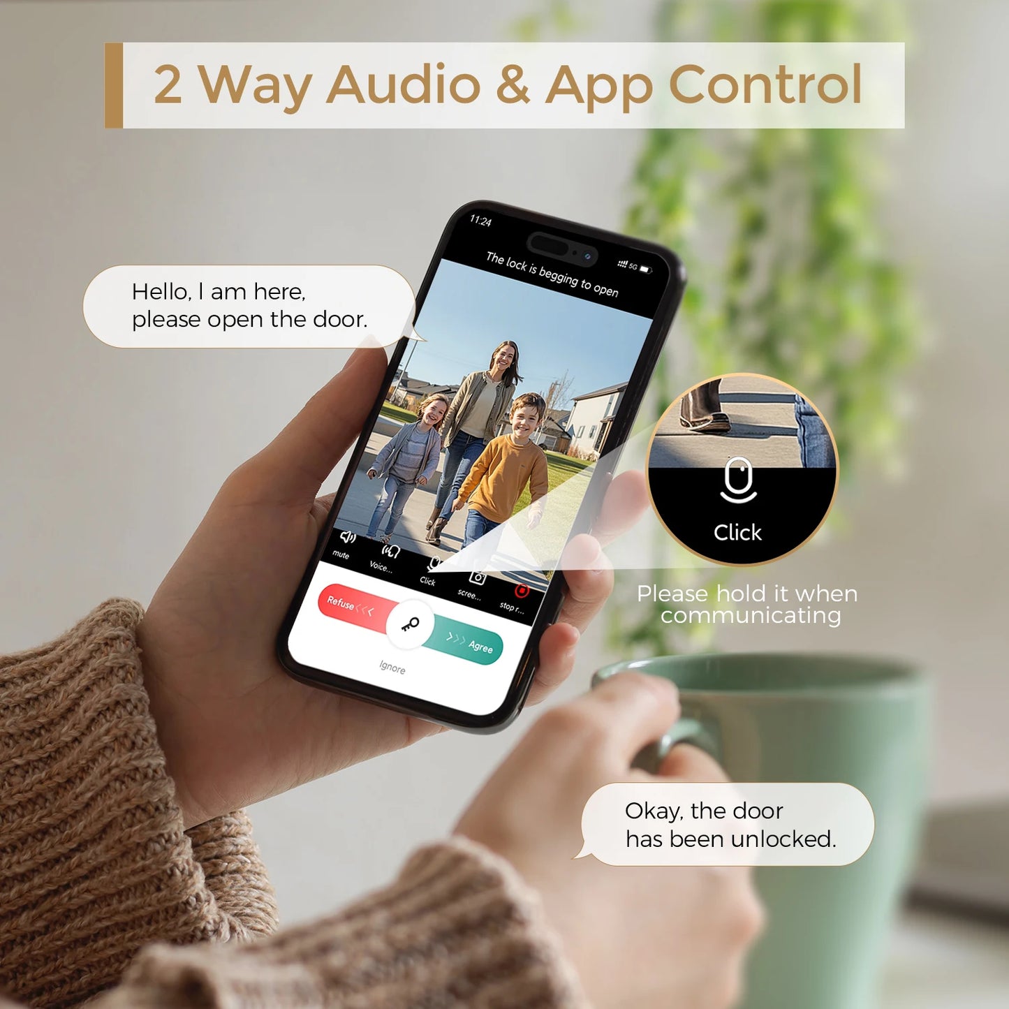 ARPHA Smart Lock D289L Set WiFi Video Smart Lock with Camera & Doorbell 5-in-1 Keyless Entry Fingerprint Door Lock Two-Way Audio