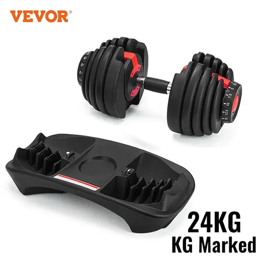 SIHAO Adjustable Dumbbells Sets and Dumbbell Stand 24KG and Dumbbell Weight  With Handle Base Fitness Workouts Indoor Equipment