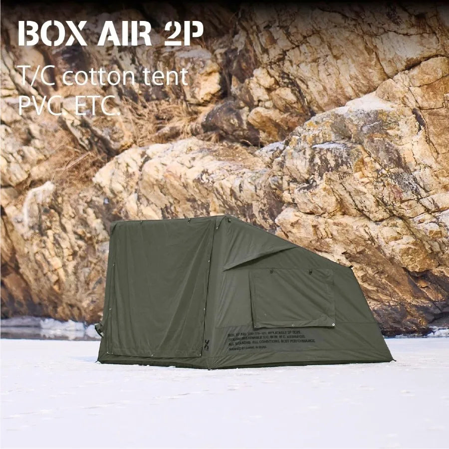 2025 Upgraded Canvas Inflatable Camping Tent with Pump Easy Setup Blow Up Air Tent for Camping No Assembly Needed Air Tent with