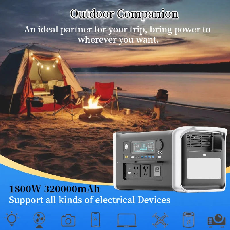 Outdoor Station 200W 500W 1000W 1800W 2400W 2600W LiFePO4 Power Station Portable Generator for Camping RV-trip UPS for Starlink
