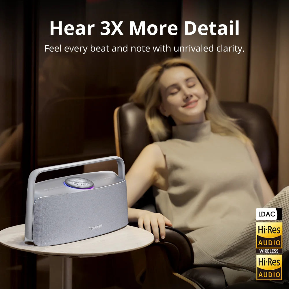 Tronsmart Fiitune X30 Bluetooth Speaker Wireless Speake with Hi-Res Audio, 80W, IPX6, APP Control, Portable Handle Home Speaker