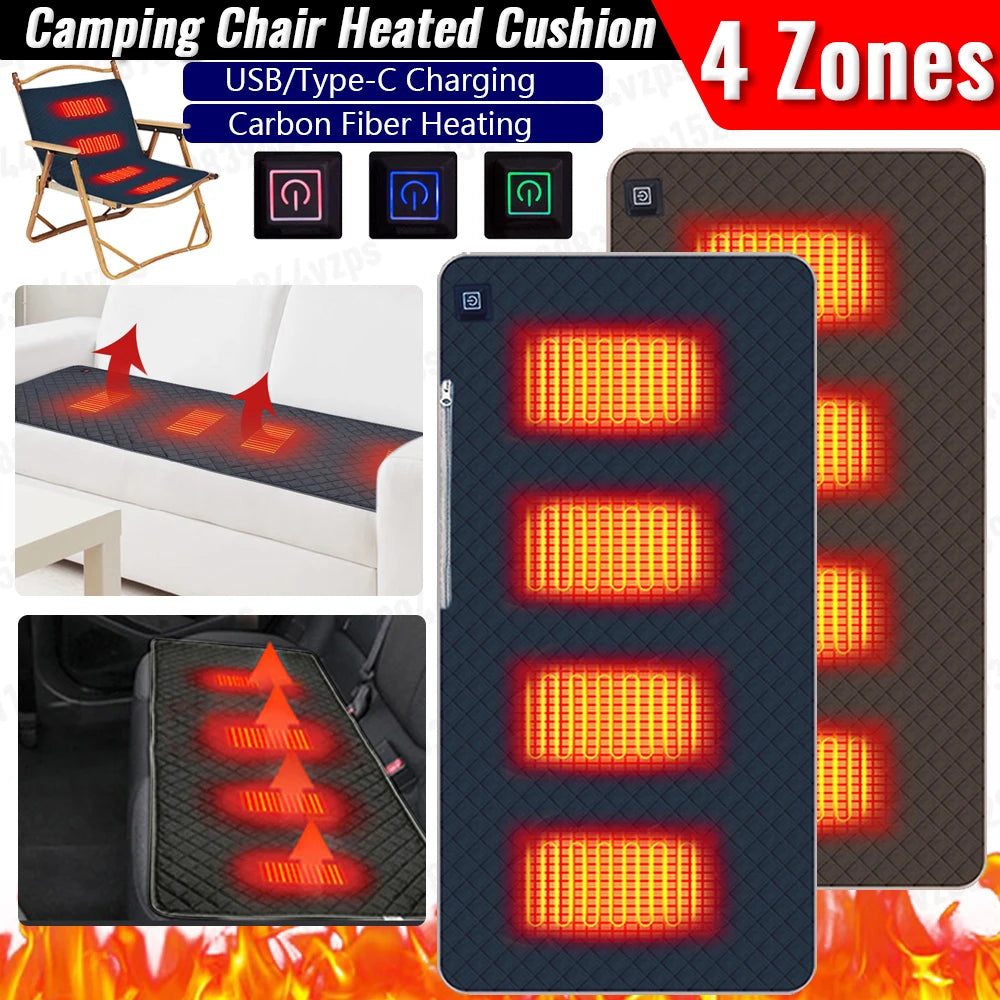 5V USB Sleeping Electric Heating Pad Heated Cushion Cold Resistant 3-Level Temperature for Outdoor Camping Heated Electric Mat