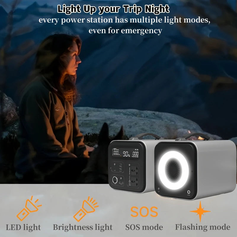 Outdoor Station 200W 500W 1000W 1800W 2400W 2600W LiFePO4 Power Station Portable Generator for Camping RV-trip UPS for Starlink