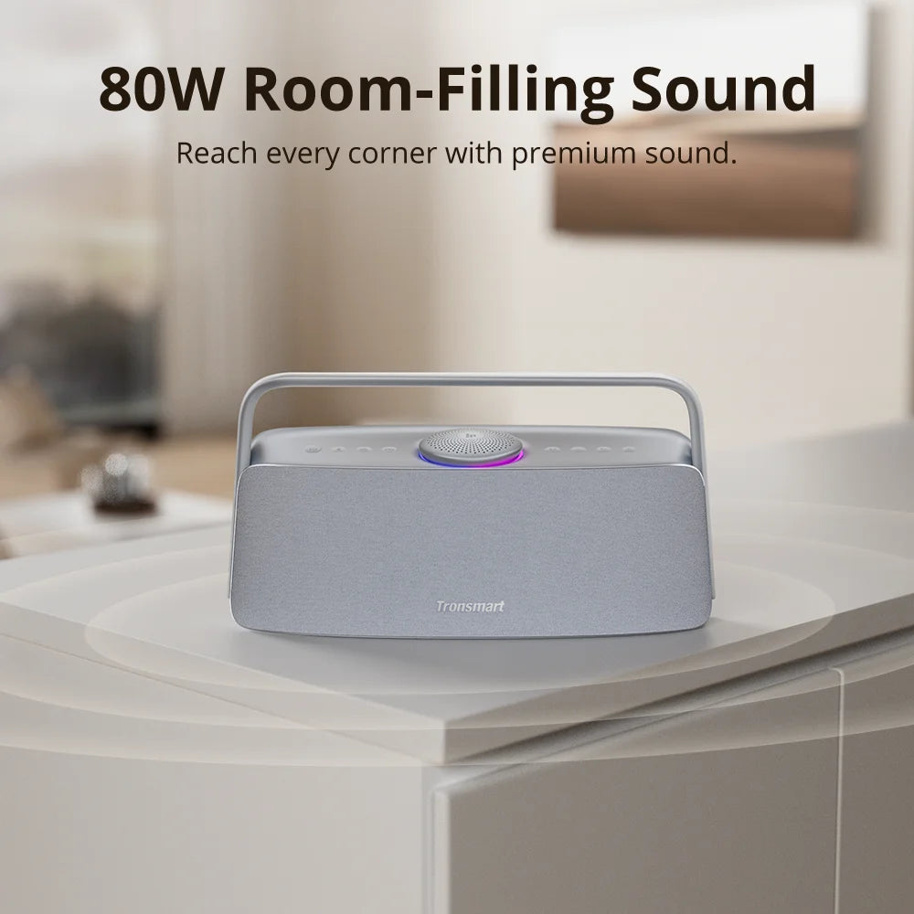 Tronsmart Fiitune X30 Bluetooth Speaker Wireless Speake with Hi-Res Audio, 80W, IPX6, APP Control, Portable Handle Home Speaker