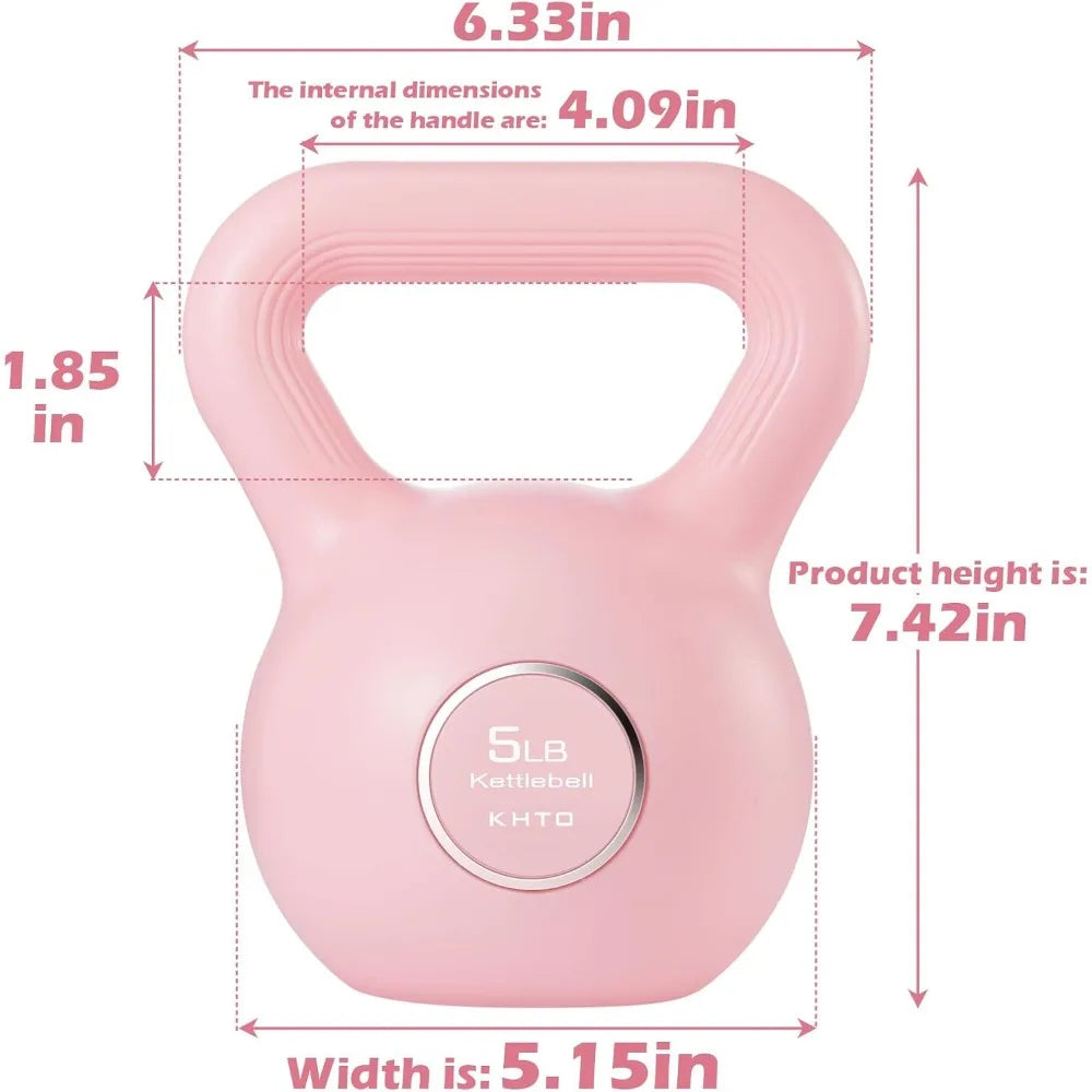 Kettlebells Fitness Exercise-Pink Strength Training Kettlebell Sets,Dumbbell Weights for Home Gym Equipment