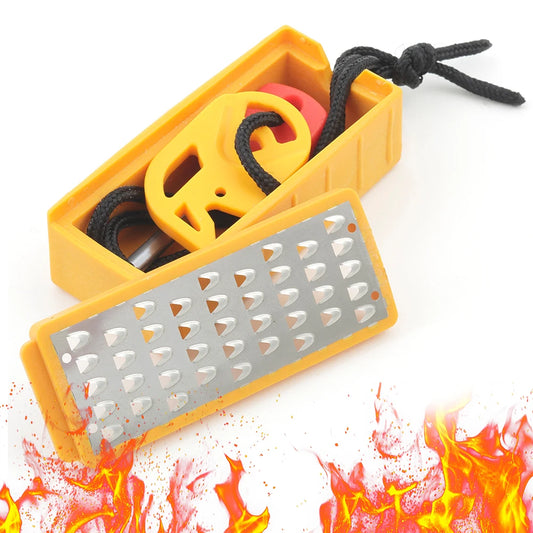 Tinder Maker with Fire Starter Tinder Maker Tool Lightweight Stainless Steel Grater Portable Outdoor Survival Tool for Camping