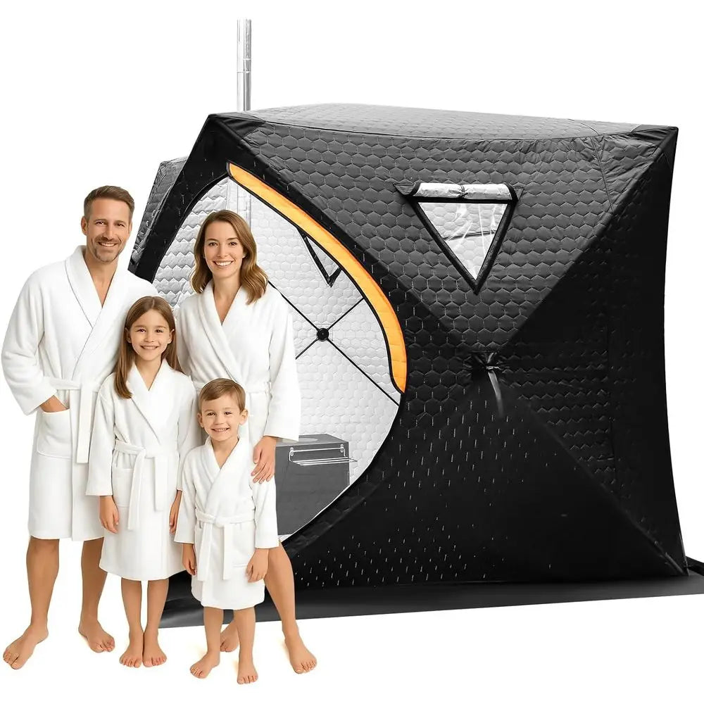 4-Person Outdoor Sauna Tent - 5.91ft x 5.91ft x 6.23ft Home Dry Sauna Box for Easy Setup, Insulated Tent Ideal for Backyard Gym