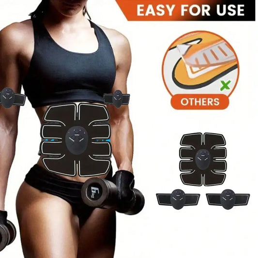 Lazy Fitness Equipment - EMS Abs Trainer For Home Use | Abdomen Waist Thigh Shaper, 6 Modes, Portable Home Fitness Accessories