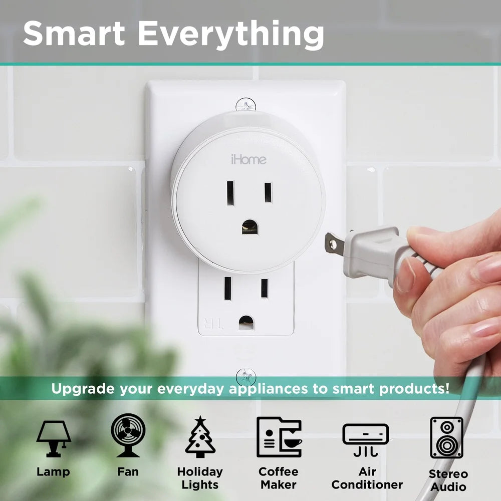 Smart Plug Wi-Fi Enabled Voice Control Compatible with Alexa Google Home App Control Energy Efficient 10 Amps Home Automation