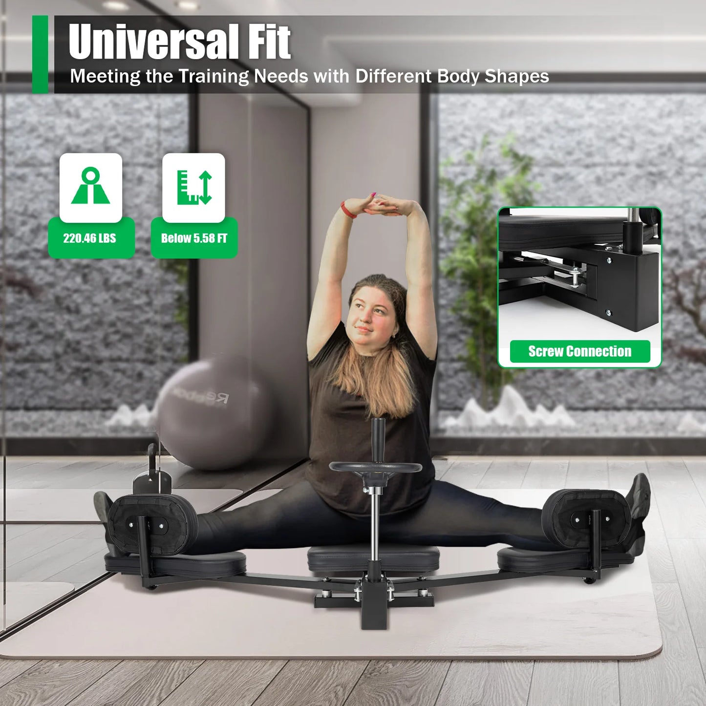 220lbs Pro Leg Stretcher Yoga Split Leg Stretching Machine Heavy Duty Flexibility Training Machine Home Gym Fitness Equipment
